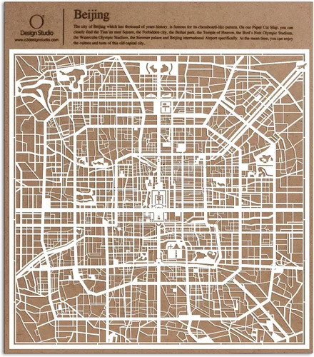 Miniatura 11 de O3 Design Studio Aberdeen - Mapa de papel cortado en papel blanco de 12 x 12 pulgadas