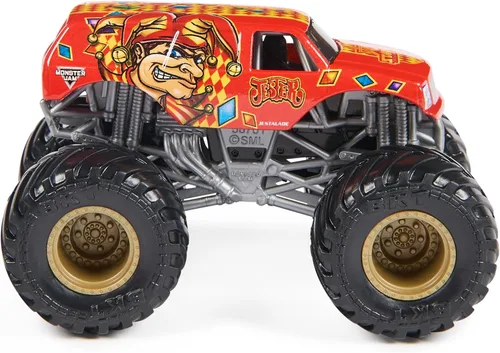 Miniatura 4 de Monster Jam Camión fundido a presión oficial a escala 1:64 2023, paquete de 2 unidades, estabilizador Lucas 26 vs Jester