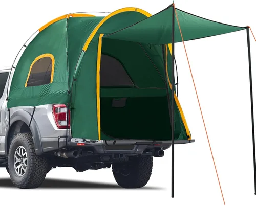Miniatura 9 de Tienda de campaña para camioneta con toldo de sombra, impermeable PU5000mm Oxford para caja de camioneta de 5 a 5.2 pies para camping, viajes