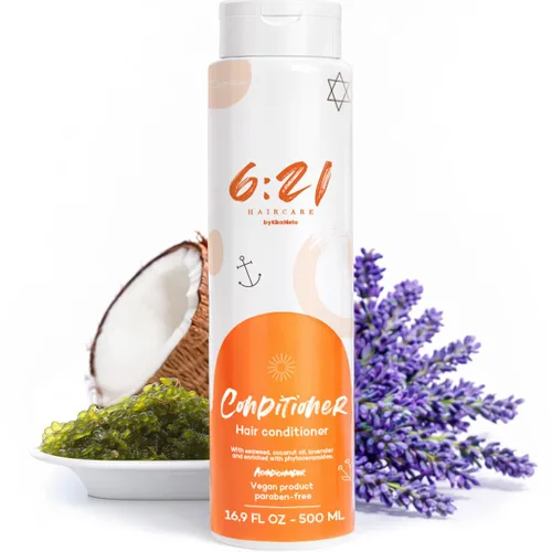621 by Kika Nieto - Acondicionador de aceite de coco, tratamiento desenredante y antiencrespamiento para cabello adelgazante, dañado o teñido,