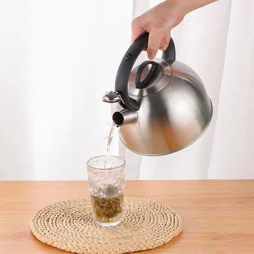 Miniatura 7 de Hervidor de té silbante de 3 litros, hervidor de té silbante, tetera de acero inoxidable, calentamiento rápido con botones de un solo toque