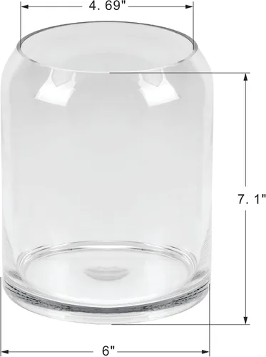 Miniatura 2 de Jarrón grande de cristal escandinavo hecho a mano de 7 pulgadas de alto y 6 pulgadas de ancho, florero de cristal para ramo, jarrón de vidrio