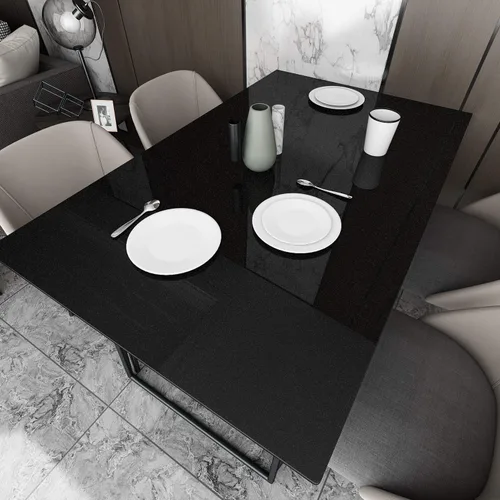 Miniatura 2 de Livelynine Papel adhesivo negro brillante para despegar y pegar, papel tapiz de cocina, impermeable, para gabinetes de baño, cubierta de vinilo