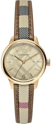 Burberry - Reloj de pulsera para mujer, diseño de la marca Swiss The Classic Round multicolor (1.260in, BU10114)