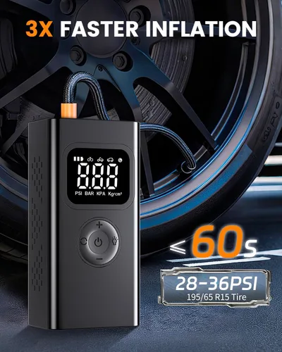 Miniatura 3 de Compresor de aire portátil, bomba de aire de 150 PSI para neumáticos de automóvil para automóvil: bomba de neumáticos 3 veces más rápida para SUV