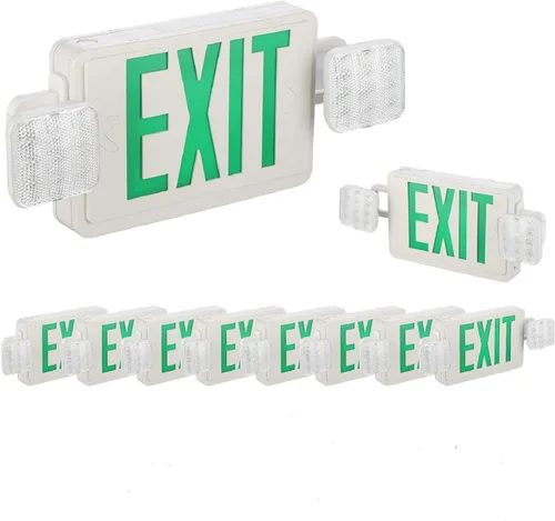 Miniatura 12 de SPECTSUN - Paquete de 8 luces LED de salida de emergencia con batería de respaldo, luces de salida de emergencia con cable comercial estándar de EE.