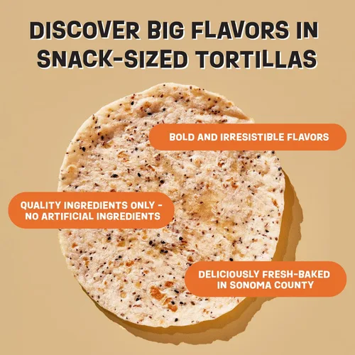 Miniatura 3 de Eureka Tortilla Organic Everything & More Tortillas de harina Tortillas artesanales orgánicas Mini granos enteros de 6 pulgadas Veganas, sin