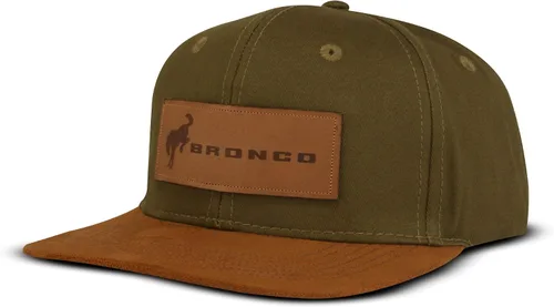 Ford Bronco - Gorra de béisbol, ajustable de 6 paneles de ala plana para hombre, cierre de hebilla y ojales, color olivamarrón, Verde Oliva, talla