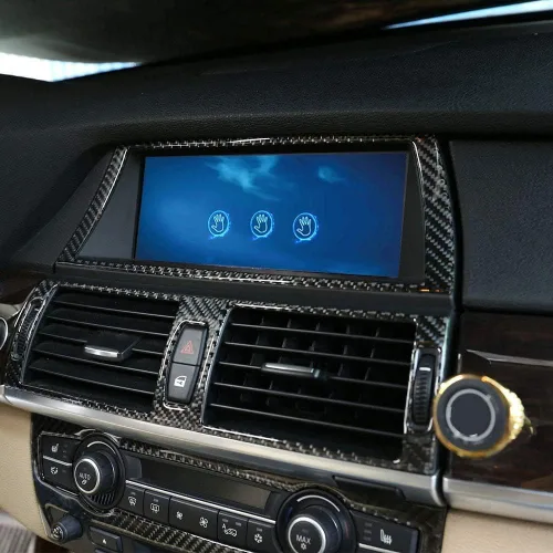 Miniatura 7 de Pegatinas de fibra de carbono suave para interior de coche para BMW X5 E70 X6 E71 2008-2013 (estilo de 3 colores)