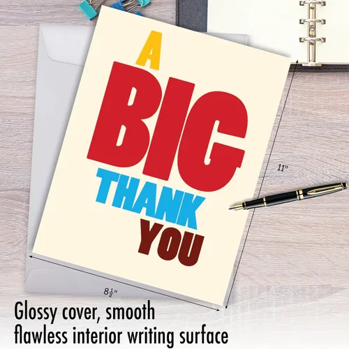 Miniatura 3 de NobleWorks - Tarjeta de felicitación de agradecimiento extra grande de nosotros de 8.5 x 11 pulgadas con sobre (paquete de 1) de gran tamaño Jumbo