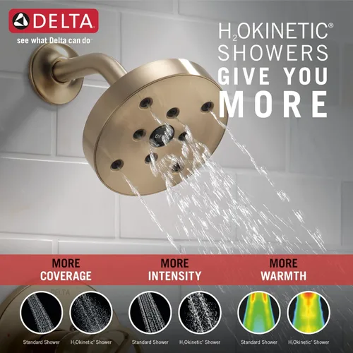 Miniatura 7 de Delta Faucet Trinsic Serie 14, juego de ducha de una sola función con cabezal H2Okinetic de un solo pulverizador, cromado T14259