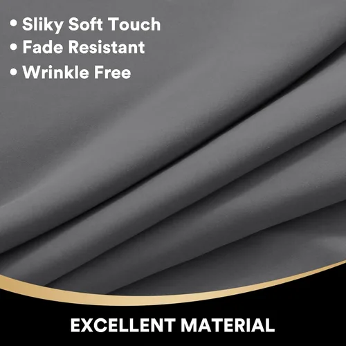 Miniatura 5 de PrinceDeco Cortinas 100 % opacas para dormitorio, paneles de cortina completamente opacas súper suaves, aislantes, con ojales, cortinas opacas Gris