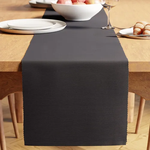 Miniatura 27 de Encasa XO Camino de mesa de comedor de 13 x 72 pulgadas Algodón acanalado fino teñido con hilo Azul escalera Lavable a máquina Escalera Azul