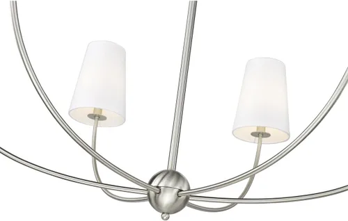 Miniatura 6 de Z-Lite 3040-42BN Lámpara de araña Shannon, 6 luces 360 vatios totales, níquel cepillado Plateado