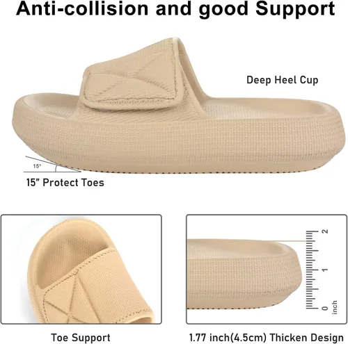 Miniatura 5 de kihutor Cloud Slides For Women and Men, Pillow Slippers Bathroom Slides, Soft Comfy Thick Sole Sandals Quick Drying Pillow Slides