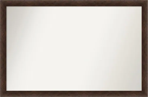 Miniatura 515 de Amanti Art Espejo de pared personalizado no biselado (24 x 27 pulgadas), marco estrecho de nogal chipre - varios tamaños personalizados - Espejo