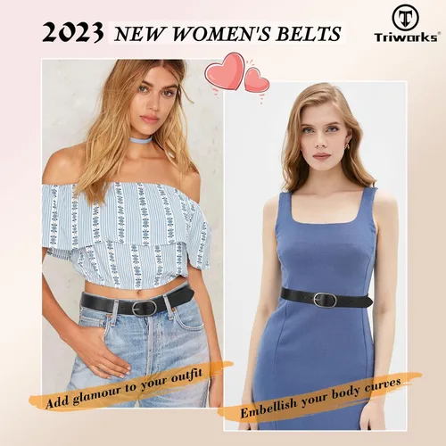 Miniatura 2 de TRIWORKS Cinturón de piel sintética para mujer, para jeans, vestidos de piel sintética para mujer