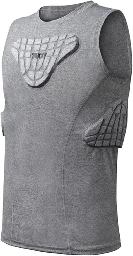Miniatura 9 de TUOY Camisa acolchada sin mangas con protector de esternón en el pecho, protector de corazón, camisa protectora de compresión para fútbol, béisbol