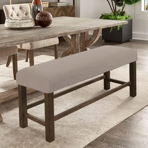 Miniatura 11 de Fundas de banco rectangulares, funda extraíble para silla de comedor, ajuste suave, universal, elásticas, antipolvo, lavable, protector de asiento