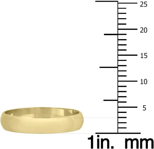Miniatura 4 de 2mm - 6mm Domed Wedding Band in 10K Yellow Gold