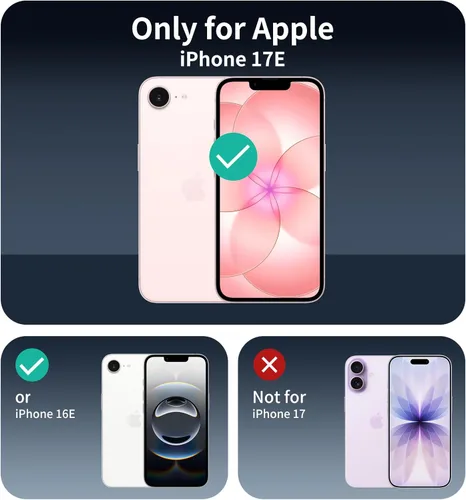 Miniatura 2 de Paquete de 4 protectores de lente de cámara para iPhone 17e/16e, protector de pantalla de vidrio templado 9H, claridad HD, antiarañazos, compatible