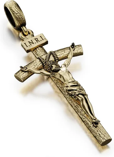 Collar de crucifijo católico para hombres y mujeres, collar de cruz de plata antigua/oro/plata con exquisito colgante de Jesús, cadena de acero