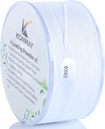 Miniatura 8 de KONMAY - Hilo de nylon negro de 0.6mm con estuche para pulseras, cordón de nailon satinado trenzado de 190 yardas para hacer joyería, encordar