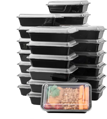 Miniatura 8 de FULING - Envases de almacenamiento de comida para preparar comidas, 50 unidades, 24 onzas, redondos, con tapas, para llevar, caja de plan