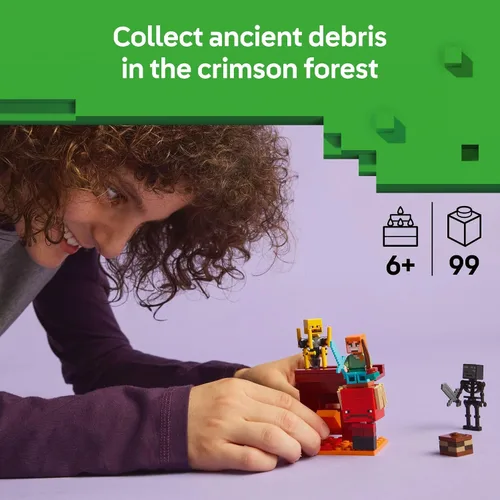 Miniatura 2 de LEGO Minecraft The Nether Lava Battle Toy and Playset – Juguete de construcción de Minecraft para niños a partir de 6 años – Alex, Wither Skeleton