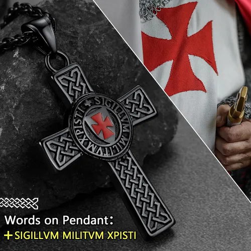 Miniatura 3 de FaithHeart Collar de sello de caballeros templarios, joyería de Cristo compañeros soldados para hombres y mujeres con delicado embalaje de regalo