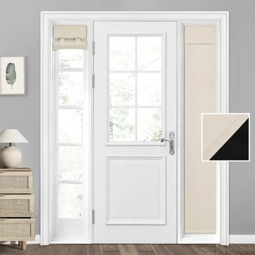 Miniatura 44 de HOMEIDEAS Cortinas 100% Opacas para Luces Laterales de Puerta Principal, Cubierta de Ventana de Puerta de Aula, Persianas de Privacidad