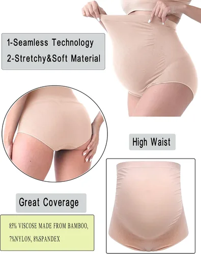 Miniatura 2 de Rnxrbb M-5XL Ropa interior de maternidad Shapewear sobre Bump Plus Size Seamless Support Maternidad Bragas Ropa de Talle Alto