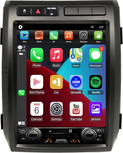 Para Ford F150 actualización de radio 2009 2010 2011 2012, sistema estéreo de CPU de 8 núcleos, pantalla táctil de 12.1 pulgadas, Carplay y Android