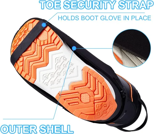 Miniatura 3 de Qchengsan Fundas para botas, cubierta para botas de esquí, fundas de zapatos para nieve, mantiene los calentadores de pies y calentadores, regalos