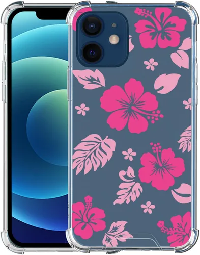 Miniatura 28 de Funda para iPhone 8 Plus y iPhone 7 Plus, linda funda Kawaii azul hibisco hawaiano floral estética floral para niñas preppy mujeres