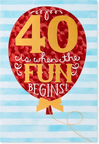 Miniatura 5 de American Greetings Tarjeta de cumpleaños número 40 (When The Fun Begins)