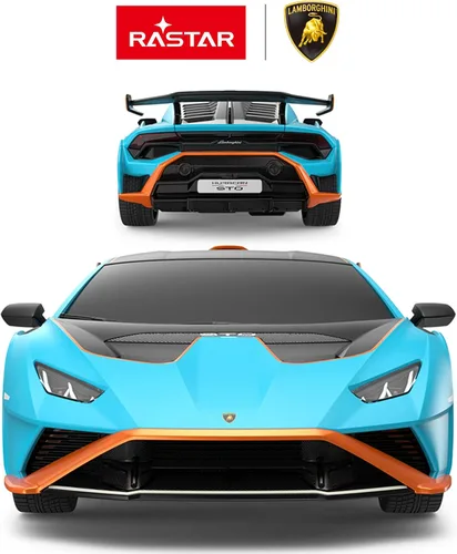 Miniatura 2 de RASTAR por Lamborghini Huracan STO RC Car 1:24 Escala Control Remoto Coche de Juguete, Vehículo Modelo R/C para Niños Negro RC - Azul