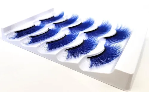 Miniatura 5 de MISSLADY Pestañas postizas de visón sintético 3D, tiras de pestañas azules (FM-305, 0.55-0.78 pulgadas, 5 pares)