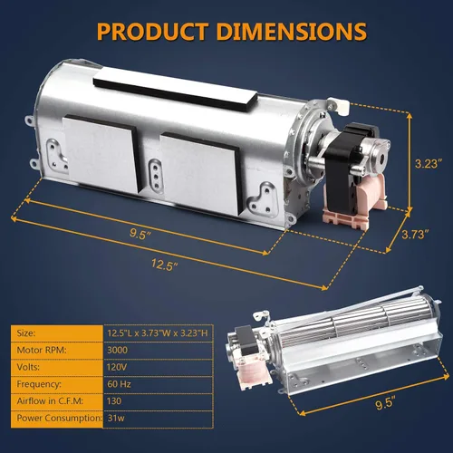 Miniatura 2 de Criditpid BLOT - Kit de ventilador de chimenea para chimenea Monessen, Majestic, Martin, Vermont Castings BDV400, BDV500, CDVR36NV, Kit de soplador