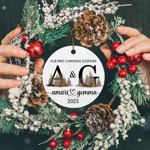 Miniatura 5 de 10 años para parejas casadas, adorno de Navidad personalizado de 10 años de aventura y conteo 2025, regalos para parejas, nuevo matrimonio, adorno
