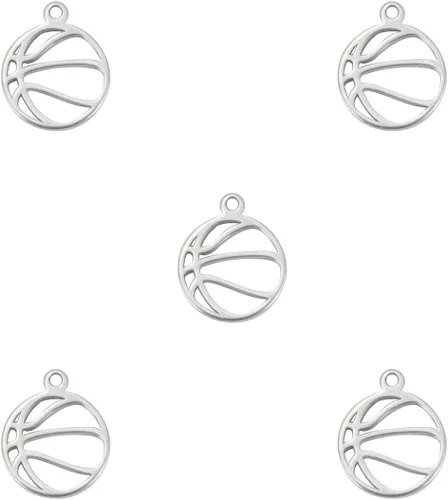Miniatura 11 de kkjoy 5 dijes de bola deportiva de acero inoxidable para hacer joyas y manualidades, varios dijes, suministros de manualidades, accesorios