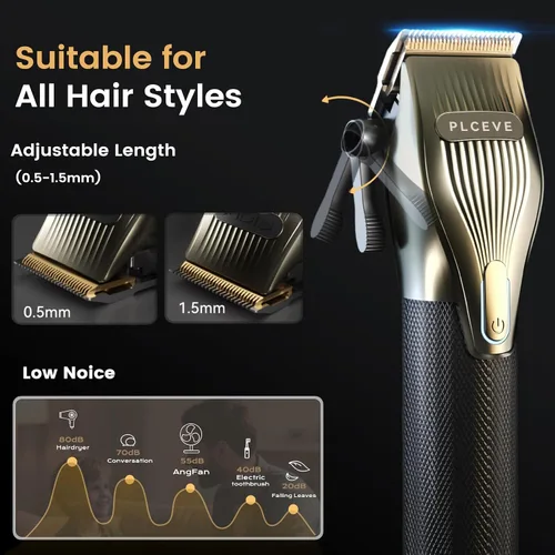 Miniatura 4 de Cortapelos para hombre, juego profesional de corte y recorte de cabello eléctrico con motor potente de 7500 RPM y pantalla LCD, kit inalámbrico