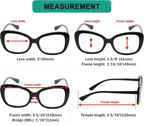 Miniatura 3 de Eyekepper Gafas de lectura elegantes para las mujeres de gran tamaño lectores - Negro +2.75