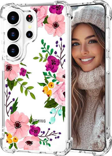 Miniatura 143 de Hungo Funda compatible con Samsung Galaxy S23 con diseño floral y bonito diseño transparente, femenino para mujeres y niñas, con hermoso clavel