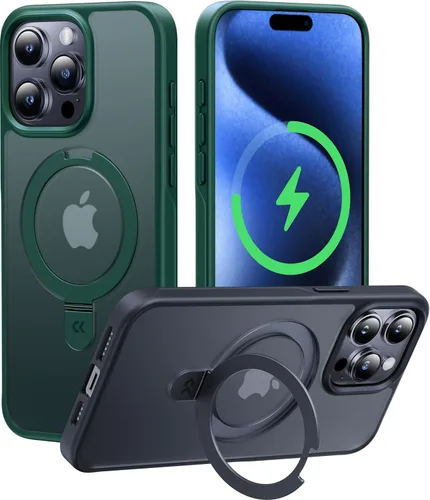 Miniatura 43 de CASEKOO- Funda para iPhone 15 c/soporte magnético invisible [protecc. militar contra caídas] [compatible c/MagSafe], a prueba de impactos, delgada