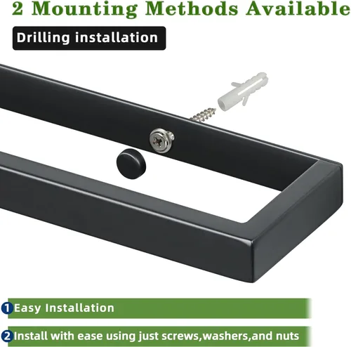 Miniatura 7 de Alise Toallero de mano de 8 pulgadas para montaje en pared de baño, color negro mate, toallero para baño, toallero de acero inoxidable SUS304