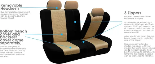 Miniatura 5 de Fundas FH GROUP, FH-FB060114 para asientos de auto, juego completo, compatibles con bolsa de aire y separación para la mayoría de autos, camionetas