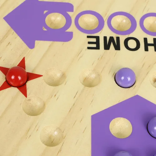 Miniatura 5 de Wahoo - Juego de mesa de mármol para 4 y 6 jugadores, juego de mesa de madera gruesa pintada de 2 caras para fiesta de familiares y amigos