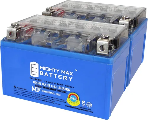Mighty Max Battery YTZ10SGEL -12 voltios 8.6 AH, tipo GEL, 190 CCA, batería recargable de motocicleta SLA AGM sin mantenimiento (paquete de 2)