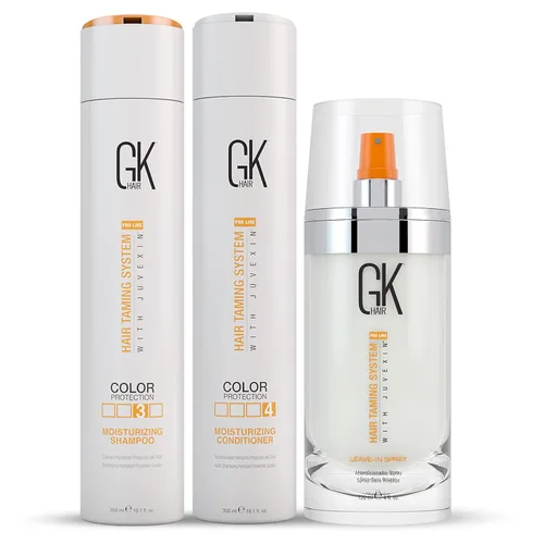 Global Keratin GK HAIR - Juego de champú y acondicionador hidratante de 10.1 fl oz I Leave in Conditioner Spray (4.1 fl oz/4 fl. oz)